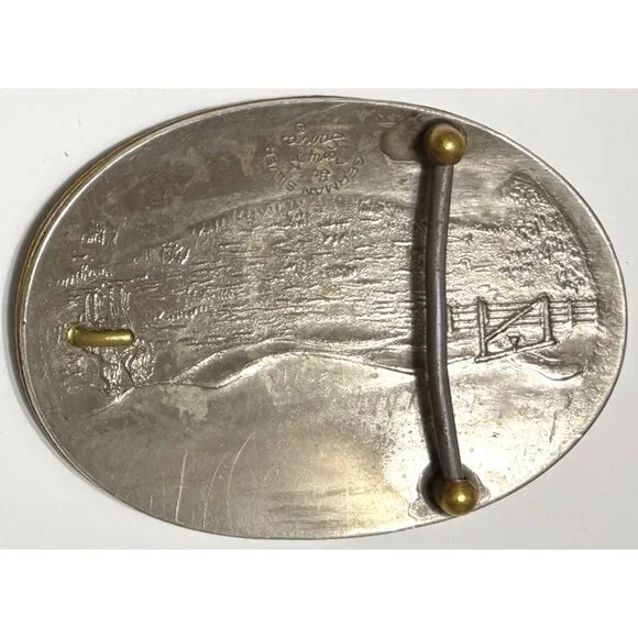 Vintage Tony Lama Bill Hardy Eddon Ranch German Silver Belt Buckle 1894 Murder - Picture 2 of 3